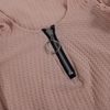 Womens Tops Casual Dressy Cold Shoulder Short Sleeve Zip Up V Neck Spaghetti Straps Tunic Summer T Shirt Blouse - Image 5