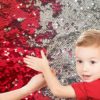Sensory Wall Sequin Flip Fabric for Kids,0.2" Large Sequins Sensory Graffiti Fabric for Toddlers on The Floor/Wall/Desk,Tactile Stimulation,Reversible Glitter Fabric for Children - Image 5