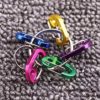 Small Keychain Clips Mini Carabiner - Micro Tiny Small Auto Locking D-Shape Spring Loaded Wire Gate - Image 5
