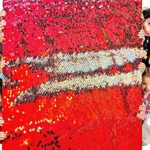 Sensory Wall Sequin Flip Fabric for Kids,0.2" Large Sequins Sensory Graffiti Fabric for Toddlers on The Floor/Wall/Desk,Tactile Stimulation,Reversible Glitter Fabric for Children