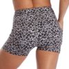 OUYISHANG Workout Shorts Womens3/8 Yoga Shorts with Pockets,High Waisted Running Athletic Volleyball Print Shorts - Image 3