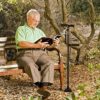Folding Walking Cane with LED Light, Two-Handle Adjustable Hand Walking Stick w/ Stable Quad Cane Base for Arthritis Seniors Disabled Elderly Pregnant Woman Hiking, Adjusts from 34" to 39", Black - Image 8