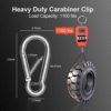 Kinklink 304 Stainless Steel Carabiner Clip, 5.5 inch Heavy Duty Spring Snap Hook, Large Caribeener Clips for Camping, Swing Set, Hammock, Hiking, Travel, Weight Lifting Machine, Home Gym Equipment - Image 2