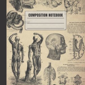 Vintage Human Anatomy Composition Notebook: College-Ruled Book, 110 Pages For Students, Large Size 7.5 x 9.25, Antique Human Anatomy Illustrations Gift