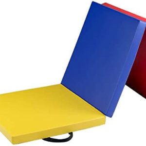 Giantex 6'x2'x2'' Tri-Fold Gymnastics Mat with Carry Handles Tumbling Exercise Gym Mat for Aerobics, Yoga, Stretching, MMA