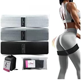 OL Fitness Resistance Band Set - Non Slip Cloth Exercise Bands to Workout Glutes, Thighs & Legs - Includes Booty Band Training Videos for Gym & Home Fitness, Yoga, Pilates for Men/Women - 3 Levels