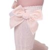 4-Pack Baby Girls Knee High Socks Infants Toddlers Bow Knit Socks Cotton Tube Ruffled Stockings - Image 3
