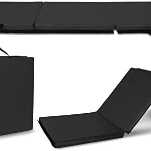 6ft x 2ft with 2 inch Thick Workout Mats Tri-Fold Gymnastics Mat Yoga Exercise Folding Mat for Home Gym, Gymnastic, Martial Arts, Portable Easy Carry with Hand Buckle