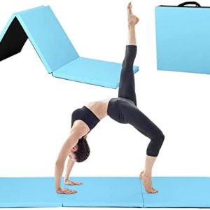 Gymnastics Mats 2" Thick Folding Exercise Mat Gym Yoga Mat Aerobics Fitness Mat Folding Kids' Gymnastics Tumbling Mat with Carrying Handles for Home Gym Exercise&Play Gym Floor Mats