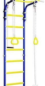 Fitness Kid Comet 5 Kids Indoor Climbing Gym,Indoor Swedish Ladder for Kids and Children Room with Horizontal Bars, Swing, Rope, Hanging Ladder, Fitness Exerciser and Playground for Kids