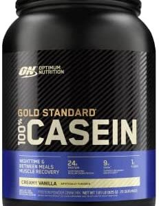 Optimum Nutrition Gold Standard 100% Micellar Casein Protein Powder, Slow Digesting, Helps Keep You Full, Overnight Muscle Recovery, Creamy Vanilla, 2 Pound (Packaging May Vary)