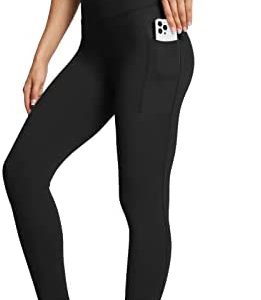 BALEAF 7/8 Workout Athletic Leggings for Women High Waist Soft Yoga Running Petite Ankle Pants with Deep Pockets