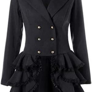 Women's Tuxedo Gothic Tailcoat Jacket Steampunk VTG Victorian Coat Wedding Uniform