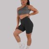 Womens 5" Crossover Workout Shorts High Waisted Ribbed Butt Lift Biker Running Compression Yoga Shorts - Image 6
