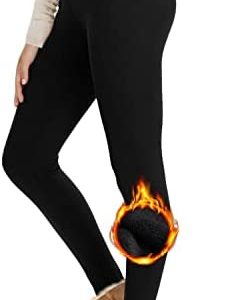NexiEpoch Fleece Lined Leggings Women - High Waisted Winter Yoga Pants Tummy Control Soft Thermal Warm for Hiking Workout