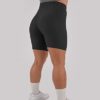 Womens 5" Crossover Workout Shorts High Waisted Ribbed Butt Lift Biker Running Compression Yoga Shorts - Image 3
