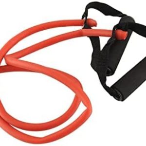 Feature Gadget Resistance Tube with Foam Handles for Stretching, Mobility, Weight Training. The Toning Tube Resistance Band is for Home Workout for Men/Women.