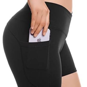 KTGIREM Women Cross Waist Workout Shorts High Waisted Biker Shorts for Womens Athletic Running Yoga Shorts