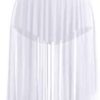 ODASDO Lyrical Dance Costume for Women Sequin Lace Floral Crop Top Asymmetrical Flowy Mesh Tulle Skirt 2pcs Outfit - Image 2