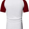 Men's Muscle T-Shirt Fashion Color Block Raglan Sleeve Bodybuilding Gym Tee Short Sleeve Fashion Workout Shirts Hipster Shirt - Image 3