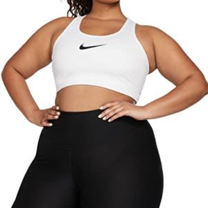 Nike Swoosh Bra (Sizes 1X-3X) White/Black 3X