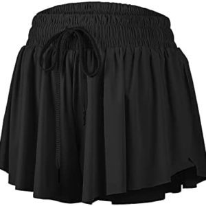 Flowy Athletic Shorts for Women Gym Yoga Workout Running Sweat Spandex Butterfly Skirt Comfy Lounge Clothes Summer