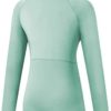 Women's Winter Fitness Running Yoga Suit Long Sleeve Elastic Tight Stand Collar Sports Sweatshirt Top Girl House (Green, S) - Image 4