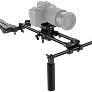 Neewer Universal Camera Shoulder Mount, Aluminum Alloy Camera Shoulder Rig, Video Filmmaking System with Movable Shoulder Pad, 15mm Rod, 1/4" 3/8" QR Plate for DSLR Mirrorless Camera Camcorder - ST34