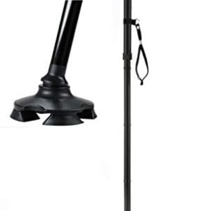 Assistive Technology Services Best Short Walking Cane - Adjusts from 26-32 Inches Tall - Self Standing Cane with Light and 4 Feet