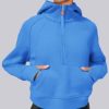 OU MgCE FAST FASHION Womens Hoodies 1/2 Zipper Pullover Sweatshirts Long Sleeve Crop Tops - Image 2