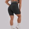 Womens 5" Crossover Workout Shorts High Waisted Ribbed Butt Lift Biker Running Compression Yoga Shorts - Image 4