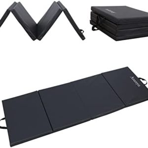 Heavy Duty Folding Mat，2 Inch Thick Gymnastics Mat，Gymnastics Mat Gym Mat Tumbling Mat ，Tri and Four Fold Mat Non Slip Mats with Carrying Handles Yoga Aerobics Workout Training
