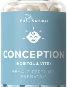 Eu Natural Conception Fertility Prenatal Vitamins – Regulate Your Cycle, Balance Hormones, Aid Ovulation – Myo-Inositol, Vitex, Folate Folic Acid Pills – 60 Vegetarian Soft Capsules