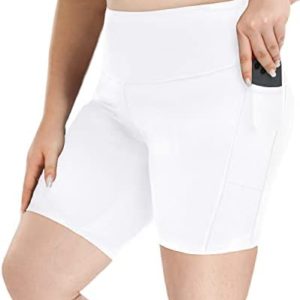 MARINAVIDA Plus Size Biker Shorts with Pockets 6" Inseam for Women High Waisted Biker Shorts Workout & Yoga Shorts 3X/4X/5X