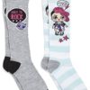 L.O.L. Surprise! girls Lol Surprise! 2 Pack Knee High Socks, Grey Stripe, Shoe Size 3-8 US - Image 5