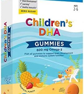 Nordic Naturals Children’s DHA Gummies, Tropical Punch - 30 Gummies for Kids - 600 mg Total Omega-3s with EPA & DHA - Brain Development, Learning, Healthy Immunity - Non-GMO - 30 Servings