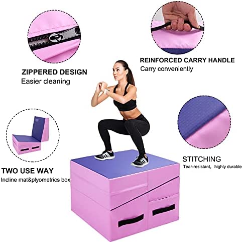 Polar Aurora Incline Gymnastics Mat Wedge 48'' Folding Gymnastics Gym Fitness Skill Shape Tumbling Mat for Kids Play Home Exercise Aerobics - Image 4