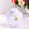 Valentines Day Difts for Her Leaves Haoshi and Daisy Pressed Flower Necklace 14K Gold Wildflower Handmade Necklaces Bridesmaid Jewelry Real Flower Necklace with Extension Chain Adjustable 16-18” - Image 3