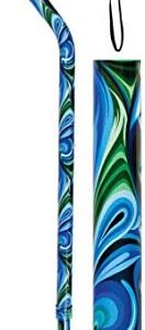 Essential Medical Supply Couture Offset Fashion Cane with Matching Standing Super Big Foot Tip, Swirl Style