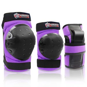 Haomaomao Adult/Child Knee Pads Elbow Pads Wrist Pads Protective Gear Set for Youth Skateboarding,Cycling,Skateboard,Riding,Roller,Bike,Inline,Skating,Biking,BMX Bicycle,Scooter,Skates,Outdoor,Sports