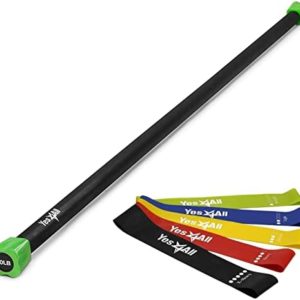 Yes4All Weighted Workout Bar - 10lb + Resistance Loop Bands
