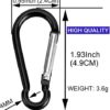 200 Pack Bulk Aluminum Carabiner Small Spring Clip Hook Spring-Loaded Gate Keychain Buckle Pack for Camping Hiking Backpack Bottle, Black - Image 2