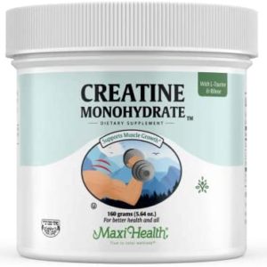 Maxi-Health Monohydrate Creatine For Muscle Mass With L-Taurine And Ribose Powder - Nutrition Supplement For Pre And Post Workout