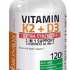 Bronson Vitamin K2 (MK7) with D3 Extra Strength Supplement Bone Health Non-GMO Formula 10,000 IU Vitamin D3 & 120 mcg Vitamin K2 MK-7 Easy to Swallow Vitamin D & K, 120 Capsules - Image 6