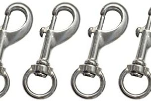 JCPLYNN Swivel Eye Bolt Snap Hooks, Stainless Steel 316 Marine Grade Scuba Diving Clip, Snap Bolt Trigger Chain Clip, Single Ended Trigger Clasp Pet Buckle, 68mm - 101mm, Heavy Duty