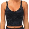 THE GYM PEOPLE Womens Camo Longline Sports Bra Wirefree Padded Medium Support Yoga Bras Gym Running Workout Tank Tops - Image 6