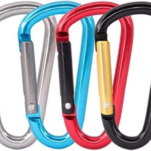 Gisdanchz 2.28inch D Carabiner, Non Locking, Quickdraw Easy Use Aluminum Key Carabiner Clip for Outdoor Activites