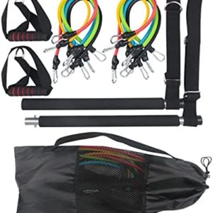 XBWEI 100LB Multifunctional Pilates Bar Set Portable Yoga Exerciser Resistance Band Stretching Training Home Gym Fitness Equipment (Color : D)