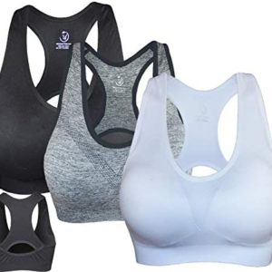 KINYAOYAO Women's Plus Size High Impact Seamless Racerback Padded Bra Yoga Bra