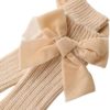 4-Pack Baby Girls Knee High Socks Infants Toddlers Bow Knit Socks Cotton Tube Ruffled Stockings - Image 5